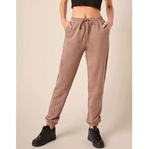 Drawstring Waist Solid Sweatpants